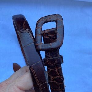 Ralph Lauren Italian genuine alligator brown leather belt S 28”